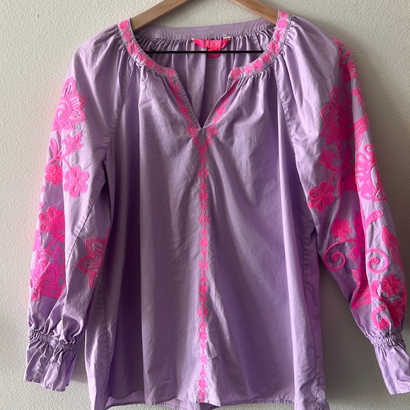 Lilly Pulitzer Revina Cotton Tunic in Purple Size Small - Picture 2 of 5